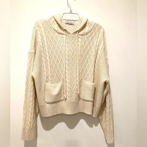 Flying Tomato Sweater with Hood, Size S, Ivory